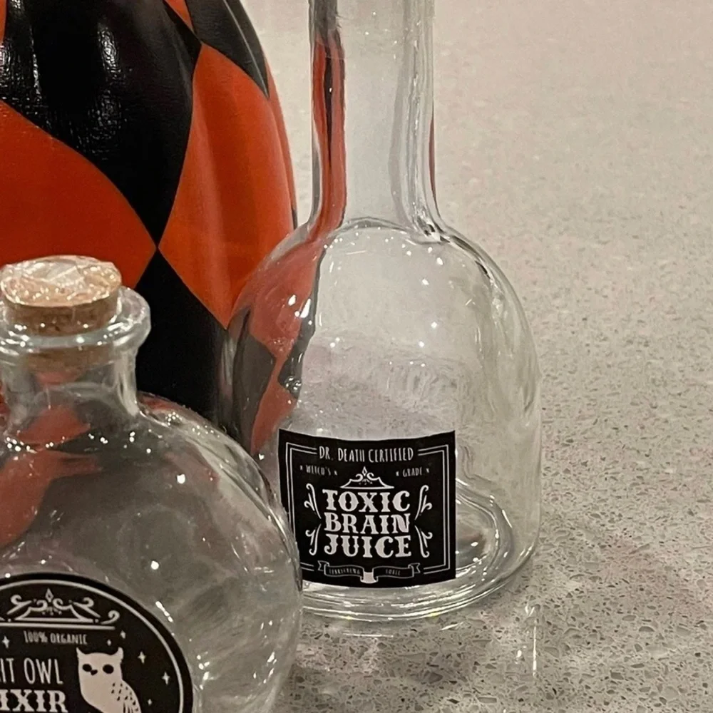 3 x Target Bullseye Halloween Glass Bottles - BOTTLES ONLY